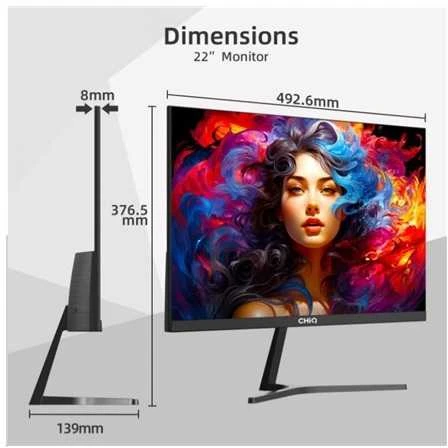 CHiQ 22 colių UltraSlim monitorius 22F650 FHD (1920x1080), 100 Hz, HDMI, VGA, Juodas