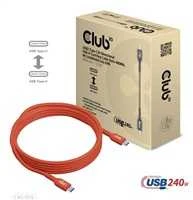 Kabelis USB Club 3D USB-C - USB-C 4 m Raudona (CAC-1515)