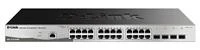 Šakotuvas D-Link DGS-1210-28/ME 28 prievadų Gigabit Metro Ethernet išmanusis jungiklis, 24x GbE, 4x SFP, be ventiliatoriaus