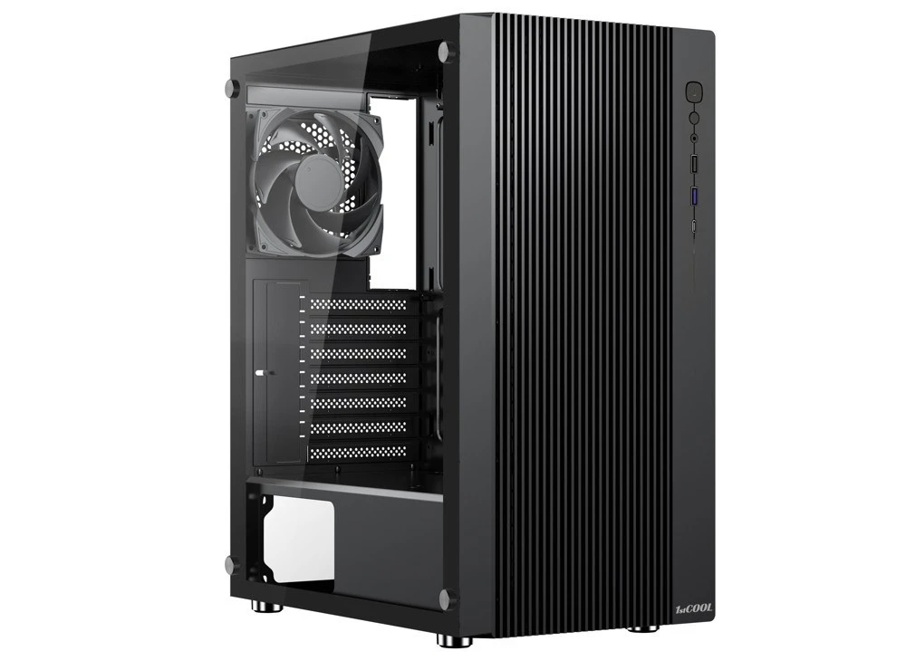 1st Cool Obudowa 1stCOOL 1stCOOL dėklas GAMER 4, vidurinis bokštas, AU, USB 3.0, USB-C, 2x120 mm, permatomas šonas, be maitinimo šaltinio, juodas aprašymas - Prekės nuotrauka