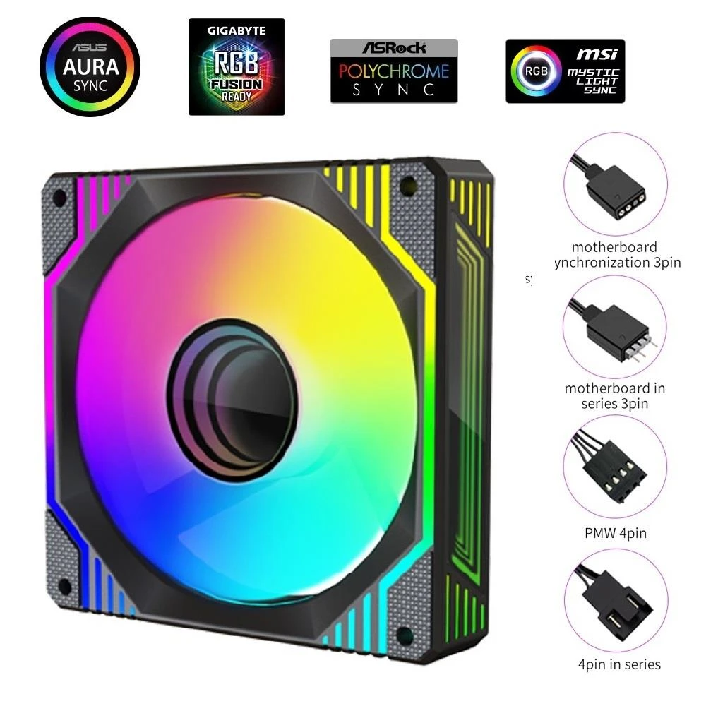 1st Cool „Wentylator 1stCOOL AURA EVO Mirror ARGB PWM 120mm“ (F12-AURA-EVO-W1) aprašymas - Prekės nuotrauka