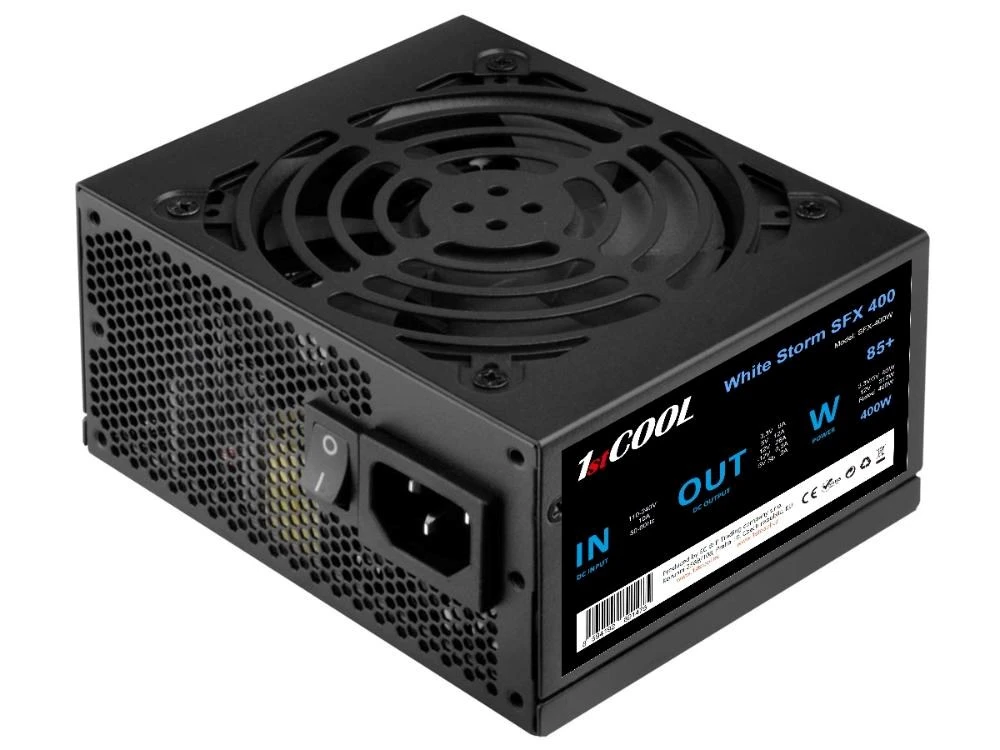 1St Cool 1stCOOL Maitinimo šaltinis Baltas Storm SFX 400 85+, 400W, SFX, juodas aprašymas - Prekės nuotrauka