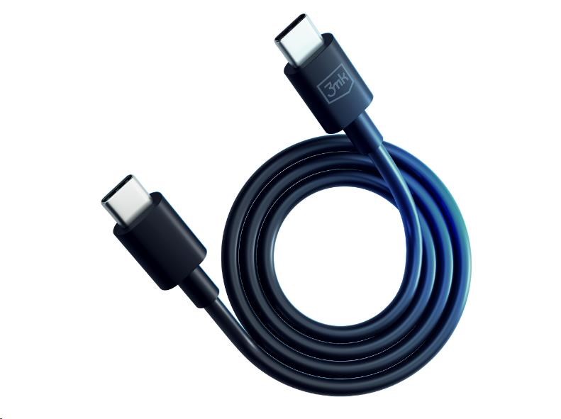3MK Hyper Kabelis USB-C - USB-C 100W 1.2m baltos spalvos Kabelis aprašymas - Prekės nuotrauka