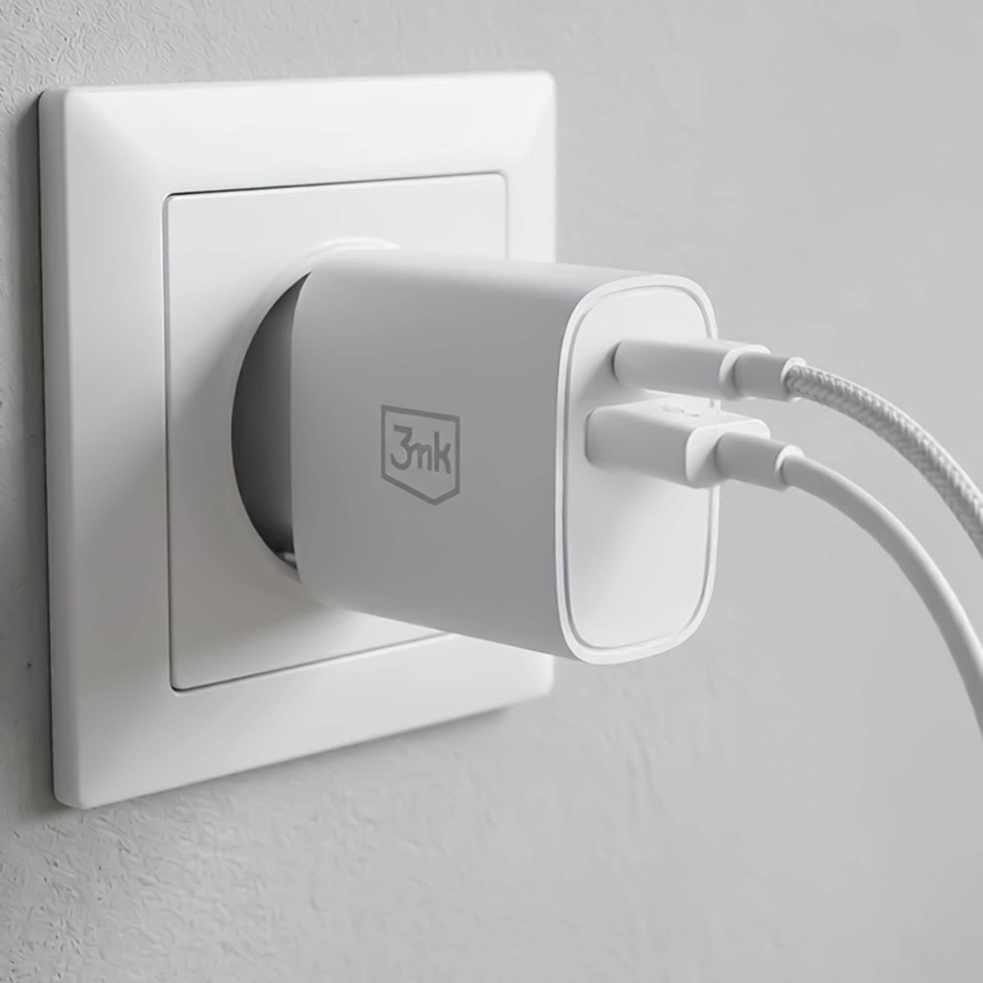3mk FlowPower 30W 1A1C PD 3,0 QC4+ balta aprašymas - Prekės nuotrauka
