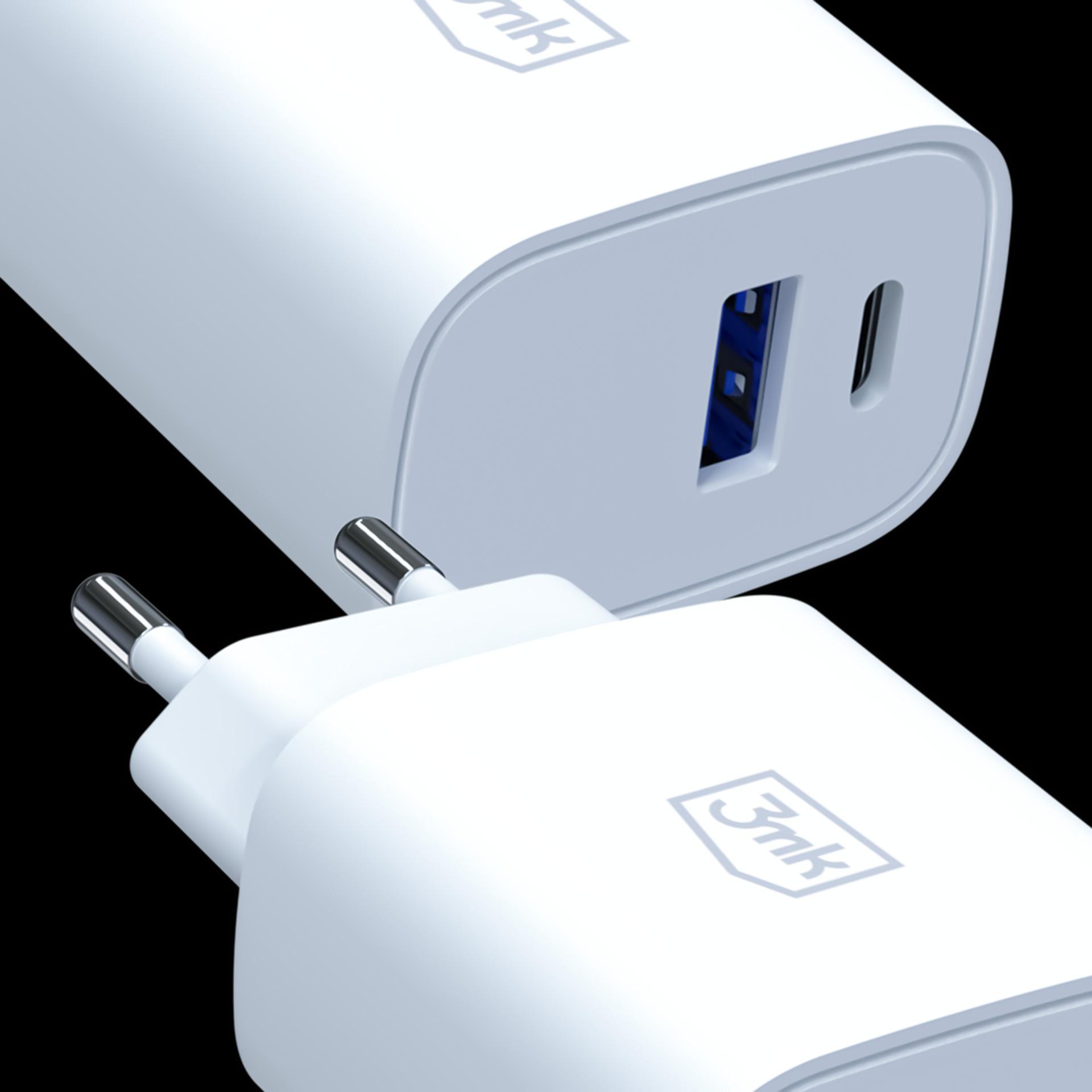 3mk FlowPower 30W 1A1C PD 3,0 QC4+ balta aprašymas - Prekės nuotrauka