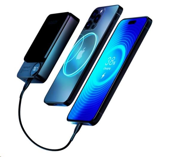 3Mk Protection Accessories - 3mk HARDY MagSynergy Ni+ 10,000mAh 22.5W USB 1C1L-Juodas aprašymas - Prekės nuotrauka