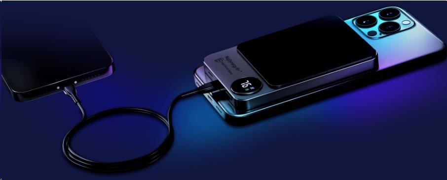3Mk Protection Accessories - 3mk HARDY MagSynergy Ni+ 10,000mAh 22.5W USB 1C1L-Juodas aprašymas - Prekės nuotrauka