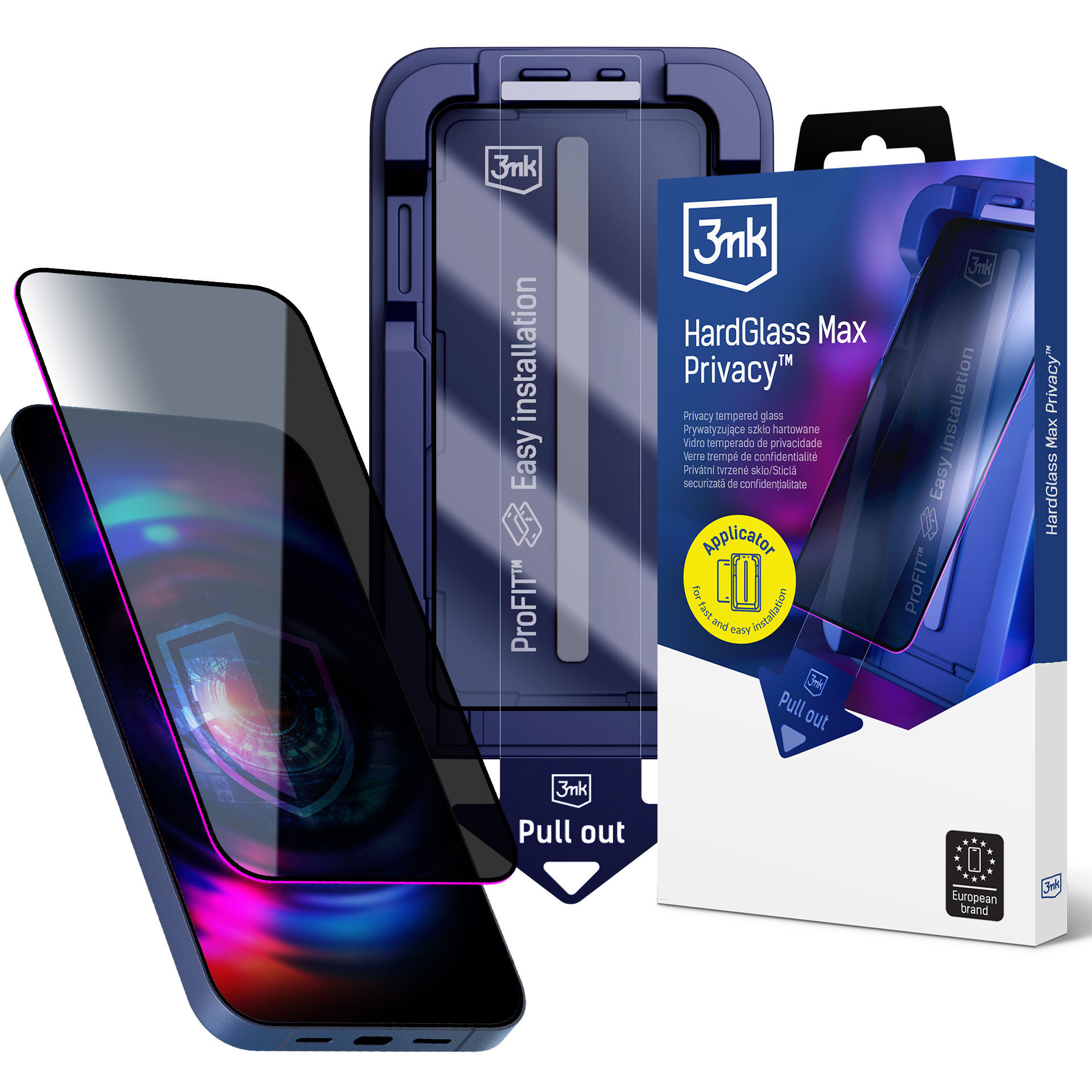 Nezatříděno 9H grūdintas stiklas su 3mk HardGlass Max privatumo filtru, skirtas „Samsung Galaxy S24 Ultra“. aprašymas - Prekės nuotrauka