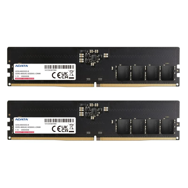 RAM ADATA DDR5 64GB - 4800 - CL - 40 - Dual-Kit - DIMM - AD5U480032G-DT - Premier - juodas aprašymas - Prekės nuotrauka