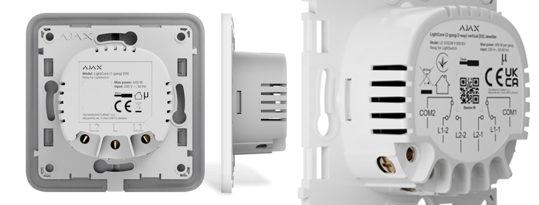 SMART HOME LIGHTCORE 2GANG/52137 AJAX aprašymas - Prekės nuotrauka