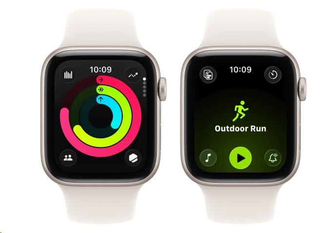 Išmanusis laikrodis „Apple Watch SE 3 GPS“, 40 mm, aliuminio korpusas su vidurnakčio spalvos sportiniu dirželiu – M/L aprašymas - Prekės nuotrauka