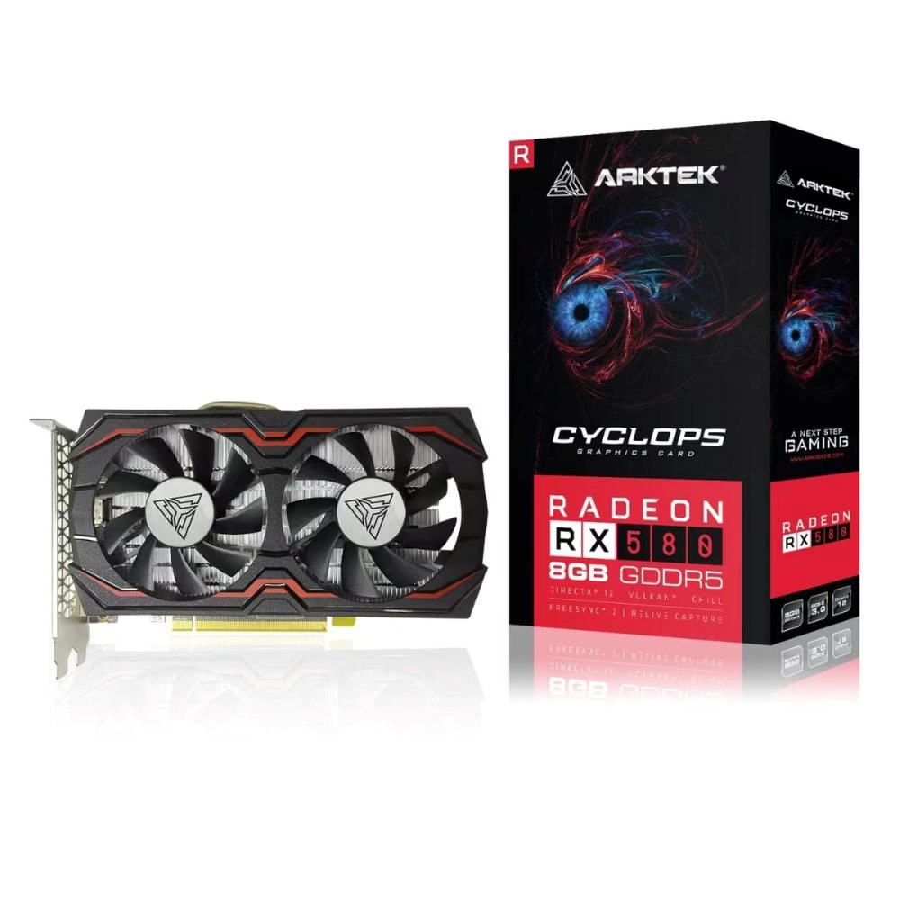Meta ARKTEK VGA AMD Radeon RX 580 8GB V4, RX 580, 8GB GDDR5, 1xDP, 1xHDMI, 1xDVI aprašymas - Prekės nuotrauka