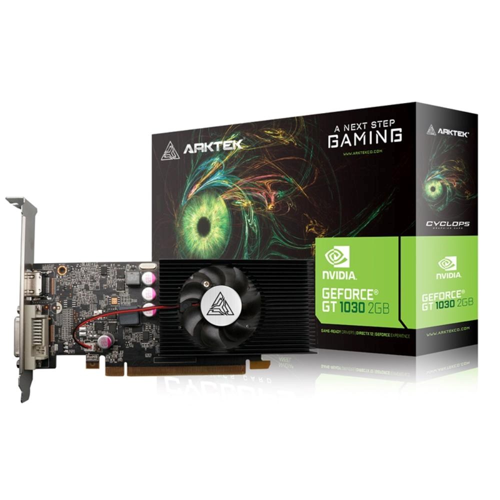 Meta ARKTEK VGA NVIDIA GeForce GT 1030 2GB, GT 1030, 2GB GDDR5, 1xHDMI, 1xDVI aprašymas - Prekės nuotrauka