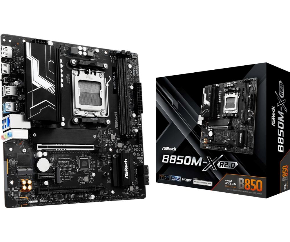 Pagrindinė plokštė ASRock MB Sc AM5 B850M-X R2.0, AMD B850, 2xDDR5, 1xDP, 1xHDMI, mATX aprašymas - Prekės nuotrauka