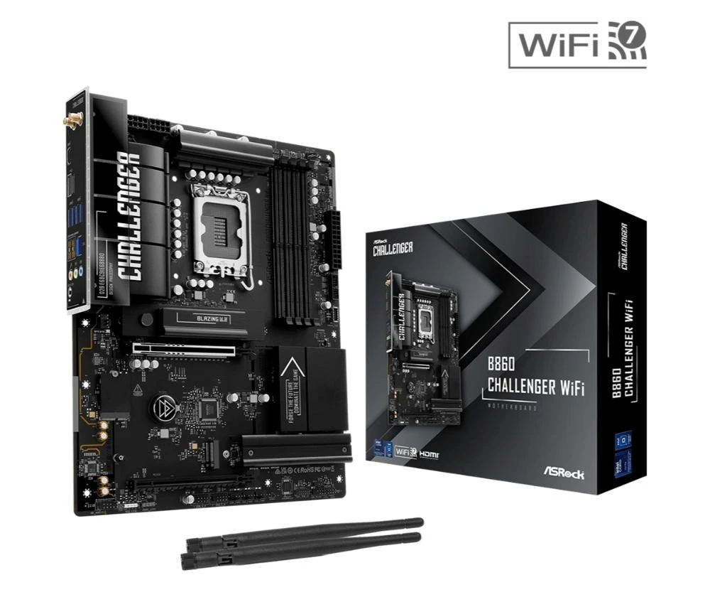 Pagrindinė plokštė Asrock B860 Challenger WiFi Baltas Intel B860 LGA 1851 (Socket V1) ATX aprašymas - Prekės nuotrauka