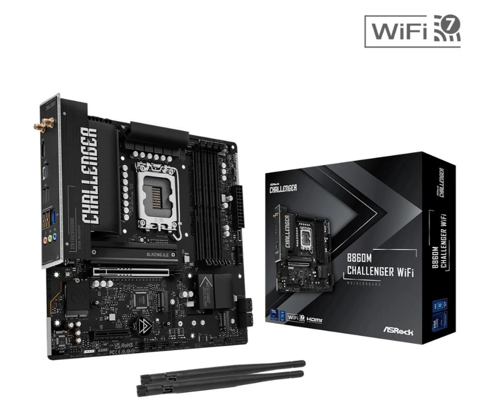 Pagrindinė plokštė Asrock B860M Challenger WiFi Intel B860 LGA 1851 (Socket V1) micro ATX aprašymas - Prekės nuotrauka