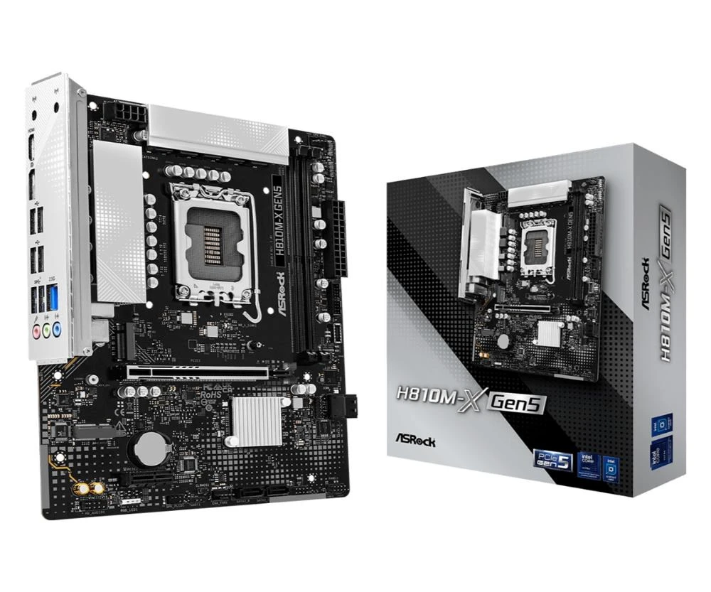 Pagrindinė plokštė ASRock H810M-X GEN5 1851 mATX HDMI/DP DD aprašymas - Prekės nuotrauka