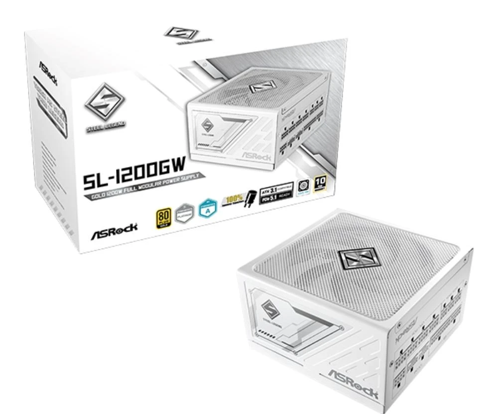 Maitinimo šaltinis ASRock Steel Legend WHT 1200W 80 PLUS Gold aprašymas - Prekės nuotrauka Maitinimo šaltinis ASRock Steel Legend WHT 1200W 80 PLUS Gold aprašymas - Prekės nuotrauka
