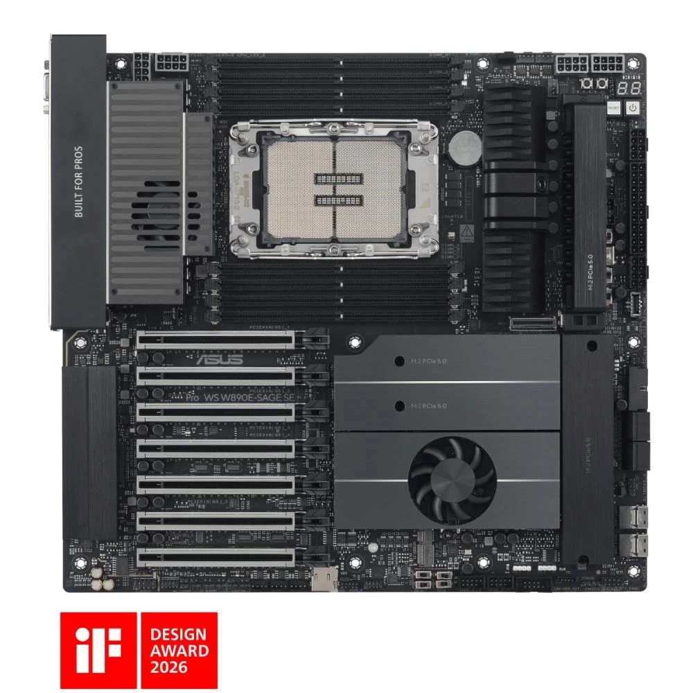 Pagrindinė plokštė Asus ASUS PRO WS W890E-SAGE SE (INTEL,4710,DDR5,EBB) aprašymas - Prekės nuotrauka