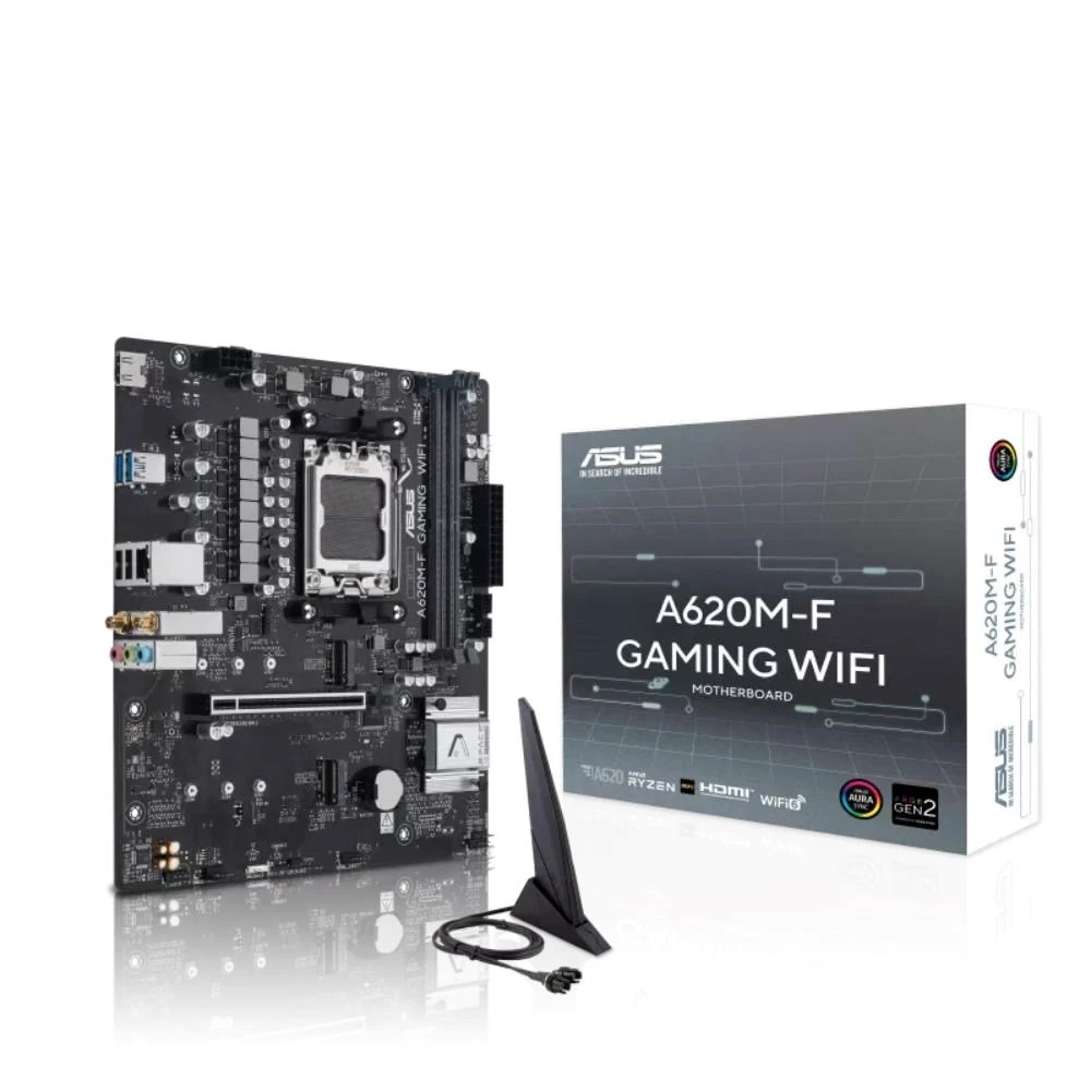 Pagrindinė plokštė ASUS MB Sc AM5 A620M-F žaidimų plokštė, AMD A620, 2xDDR5, 1xHDMI, mATX aprašymas - Prekės nuotrauka Pagrindinė plokštė ASUS MB Sc AM5 A620M-F žaidimų plokštė, AMD A620, 2xDDR5, 1xHDMI, mATX aprašymas - Prekės nuotrauka
