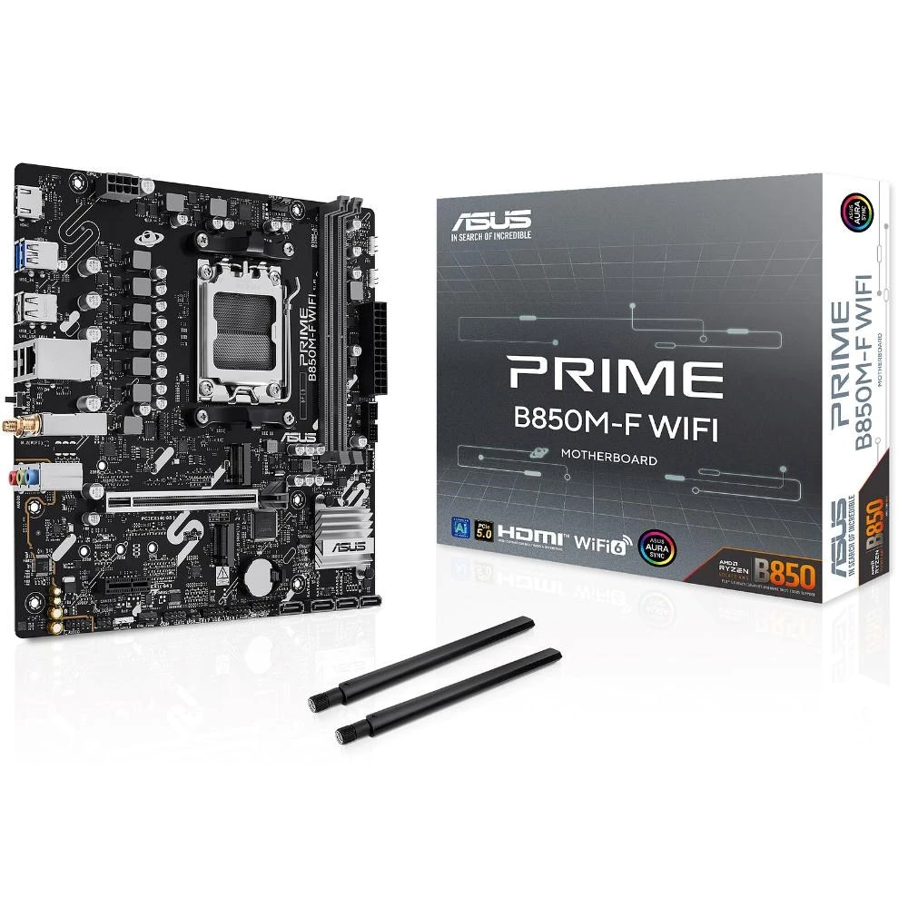Pagrindinė plokštė ASUS PRIME B850M-F WIFI (AM5) (D) aprašymas - Prekės nuotrauka Pagrindinė plokštė ASUS PRIME B850M-F WIFI (AM5) (D) aprašymas - Prekės nuotrauka