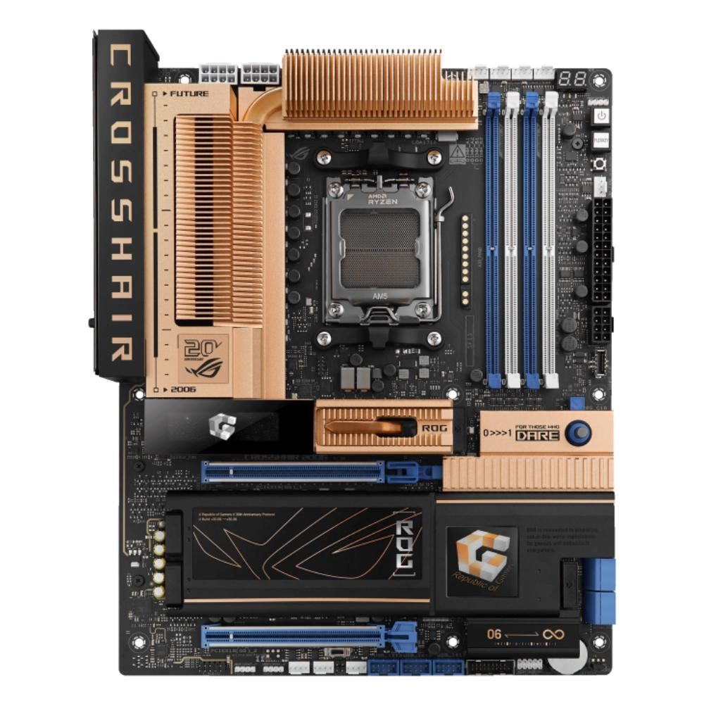 ASUS MB Sc AM5 ROG CROSSHAIR 2006, AMD X870E, 4xDDR5, WiFi, 1xHDMI, 2xUSB4 aprašymas - Prekės nuotrauka
