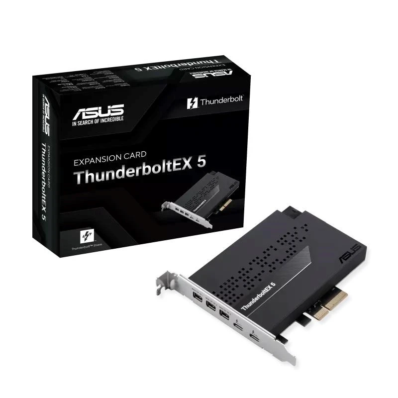 ASUS ThunderboltEX 5 išplėtimo plokštė, PCIe 4.0x4, 2xThunderbolt 5, 3x Mini-DP aprašymas - Prekės nuotrauka ASUS ThunderboltEX 5 išplėtimo plokštė, PCIe 4.0x4, 2xThunderbolt 5, 3x Mini-DP aprašymas - Prekės nuotrauka