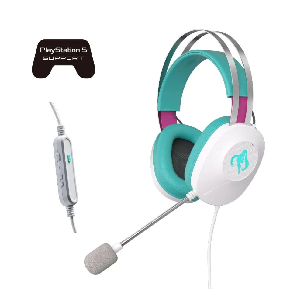 Ausinės Asus TUF Gaming H1 Gen II Hatsune Miku Edition balta aprašymas - Prekės nuotrauka Ausinės Asus TUF Gaming H1 Gen II Hatsune Miku Edition balta aprašymas - Prekės nuotrauka