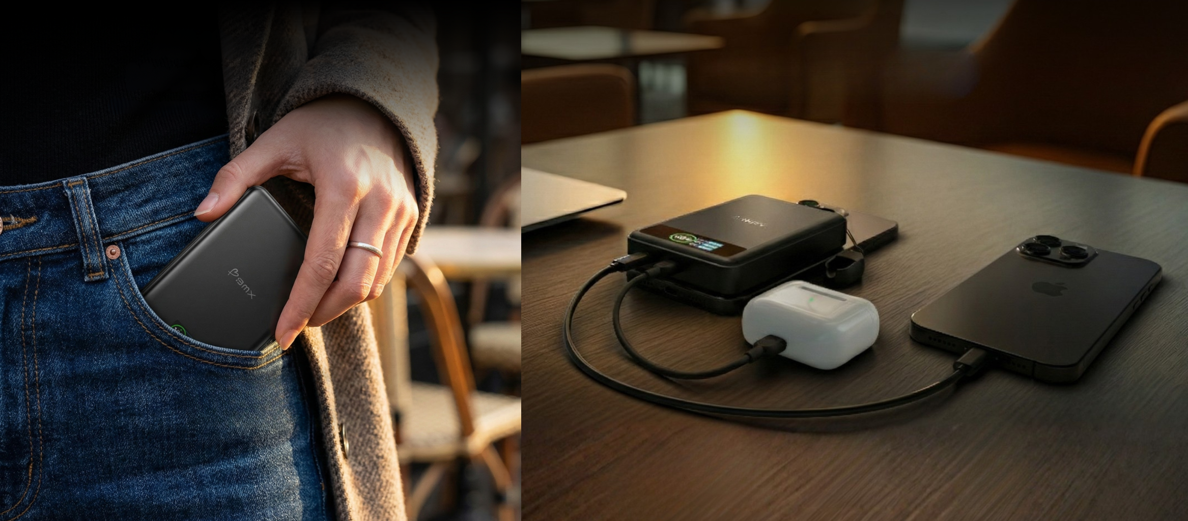 BMX SolidSafe™ 10K Solid-State Magnetic Power Bank, Juodas aprašymas - Prekės nuotrauka