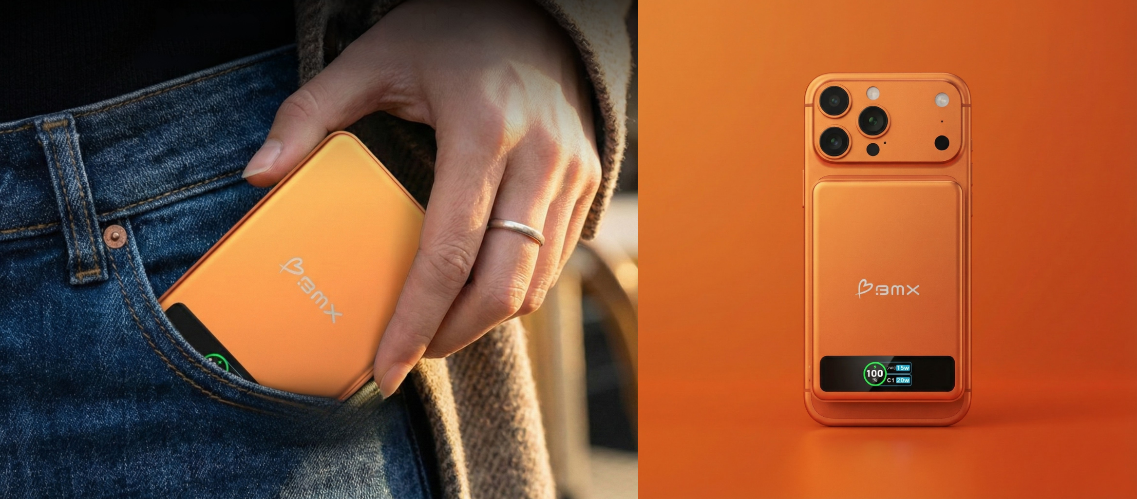 Oranžinis BMX SolidSafe™ 5K Solid-State Magnetic Power Bank, Oranžinis aprašymas - Prekės nuotrauka