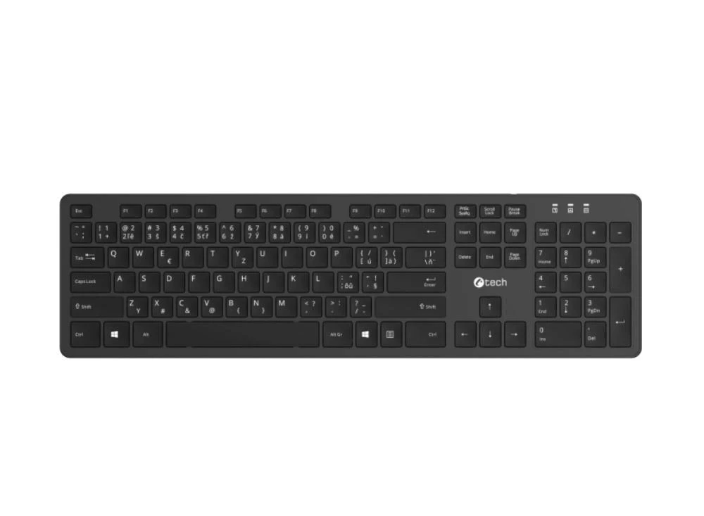 Klaviatūra C-Tech C-TECH Klaviatūra KB-115, belaidė 2.4Ghz, slim, CZ/SK aprašymas - Prekės nuotrauka
