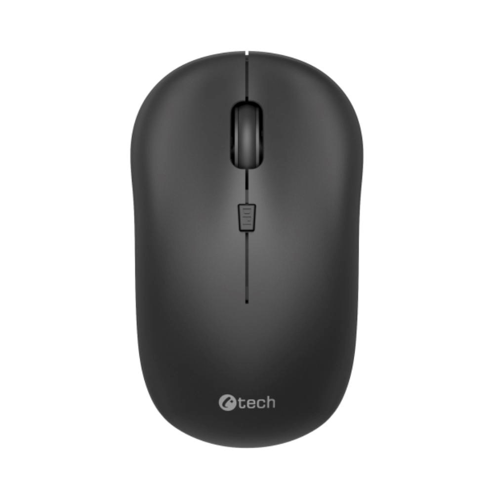 C-TECH pelė WLM-09, Dual mode, bezdrátová, BT5.0 + 2,4GHz, 1600DPI, juoda aprašymas - Prekės nuotrauka
