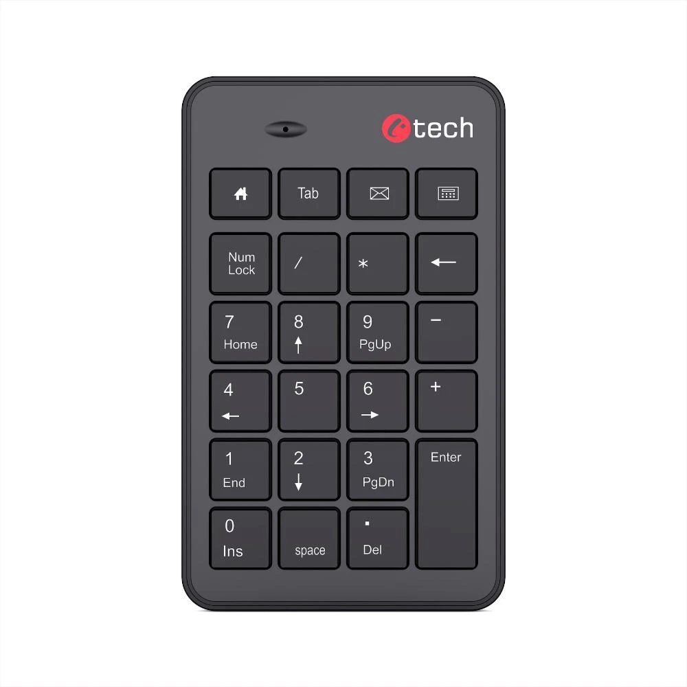 Gembird C-TECH skaičių klaviatūra KBN-02WS, 23 klavišai, belaidė, juoda aprašymas - Prekės nuotrauka Gembird C-TECH skaičių klaviatūra KBN-02WS, 23 klavišai, belaidė, juoda aprašymas - Prekės nuotrauka