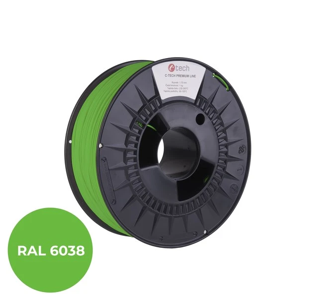 Filament 3D C-TECH PREMIUM LINE ABS RAL6038 1,75mm, 1kg Luminous žalias aprašymas - Prekės nuotrauka Filament 3D C-TECH PREMIUM LINE ABS RAL6038 1,75mm, 1kg Luminous žalias aprašymas - Prekės nuotrauka
