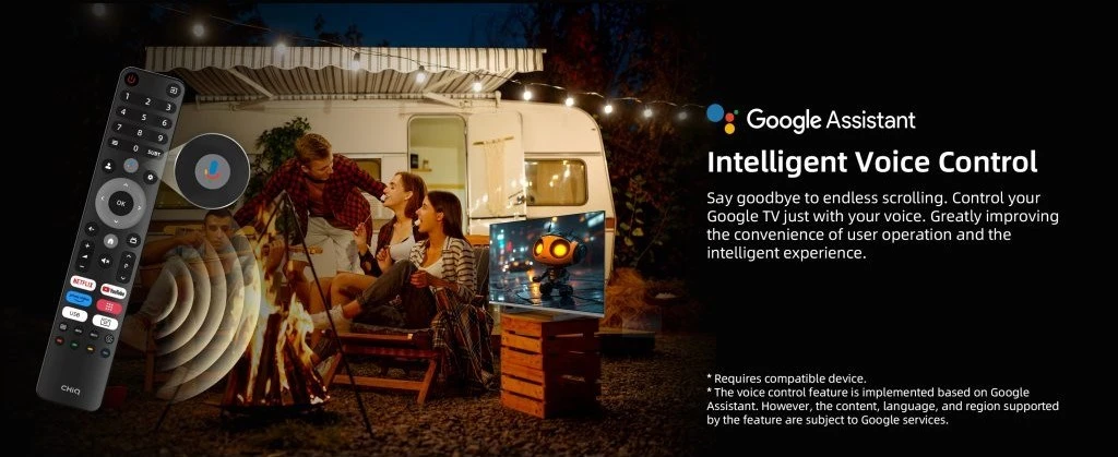 CHiQ L32M9PD televizorius, 32 colių įkroviklis, HD, išmanusis, „Google TV“, „Dolby Audio“, dbx-tv, HDR 10 aprašymas - Prekės nuotrauka