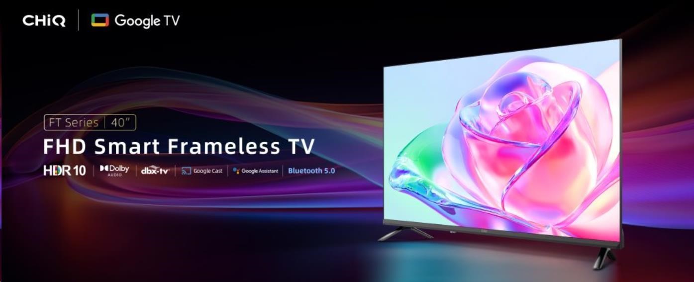 CHiQ L40FT televizorius, 40 colių įstrižainės, FHD, išmanusis, „Google TV“, dbx-TV, „Dolby Audio“, berėmis aprašymas - Prekės nuotrauka