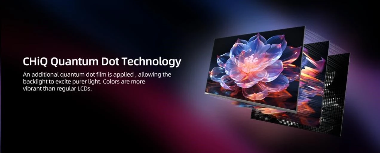 CHiQ L43QST televizorius, 43 colių, FHD, QLED, itin tvirtas, „Android 14“, „Dolby Audio“, berėmis aprašymas - Prekės nuotrauka CHiQ L43QST televizorius, 43 colių, FHD, QLED, itin tvirtas, „Android 14“, „Dolby Audio“, berėmis aprašymas - Prekės nuotrauka