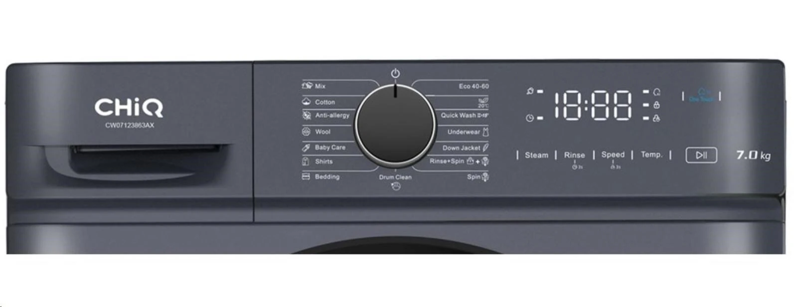 Skalbimo mašina CHiQ Skalbimo mašina parowa 7kg CW07123863AX Steam Space Pro aprašymas - Prekės nuotrauka