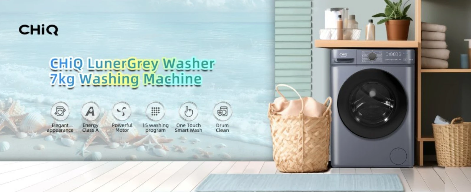 Skalbimo mašina CHiQ Skalbimo mašina parowa 7kg CW07123863AX Steam Space Pro aprašymas - Prekės nuotrauka