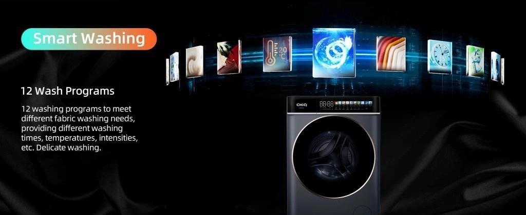 Laikiklis CHiQ Parní pračka 8kg CHiQ CW086581AX ColorLuxe s barevným displejem + 12 let záruka na motor aprašymas - Prekės nuotrauka