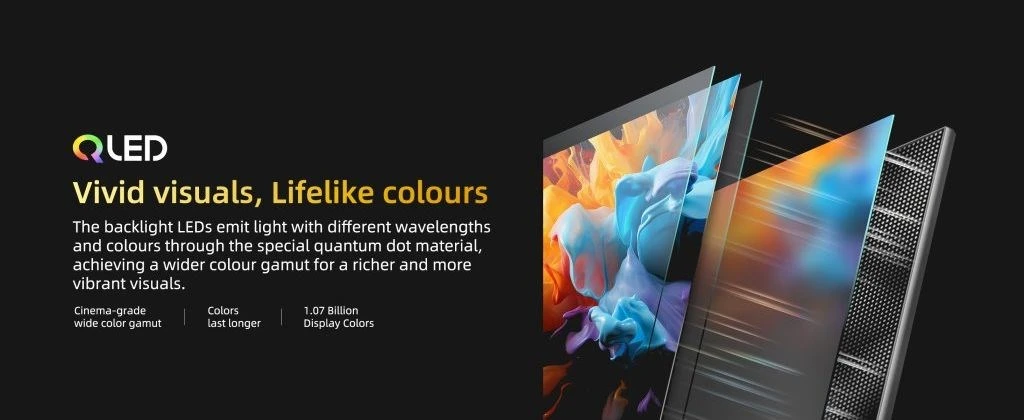 CHiQ U43QST televizorius, 43 colių, UHD, QLED, itin plonas, „Google TV“, DLG 120 Hz, „Dolby Audio“, berėmės, metalinio paviršiaus aprašymas - Prekės nuotrauka CHiQ U43QST televizorius, 43 colių, UHD, QLED, itin plonas, „Google TV“, DLG 120 Hz, „Dolby Audio“, berėmės, metalinio paviršiaus aprašymas - Prekės nuotrauka