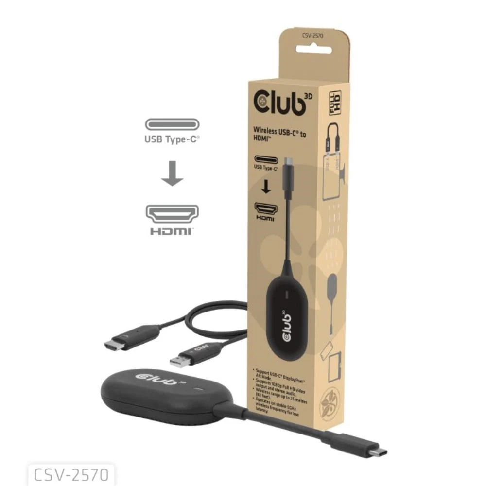 Club 3D Adapteris AV CLUB3D CSV-2570 huby i koncentratory USB Type-C aprašymas - Prekės nuotrauka