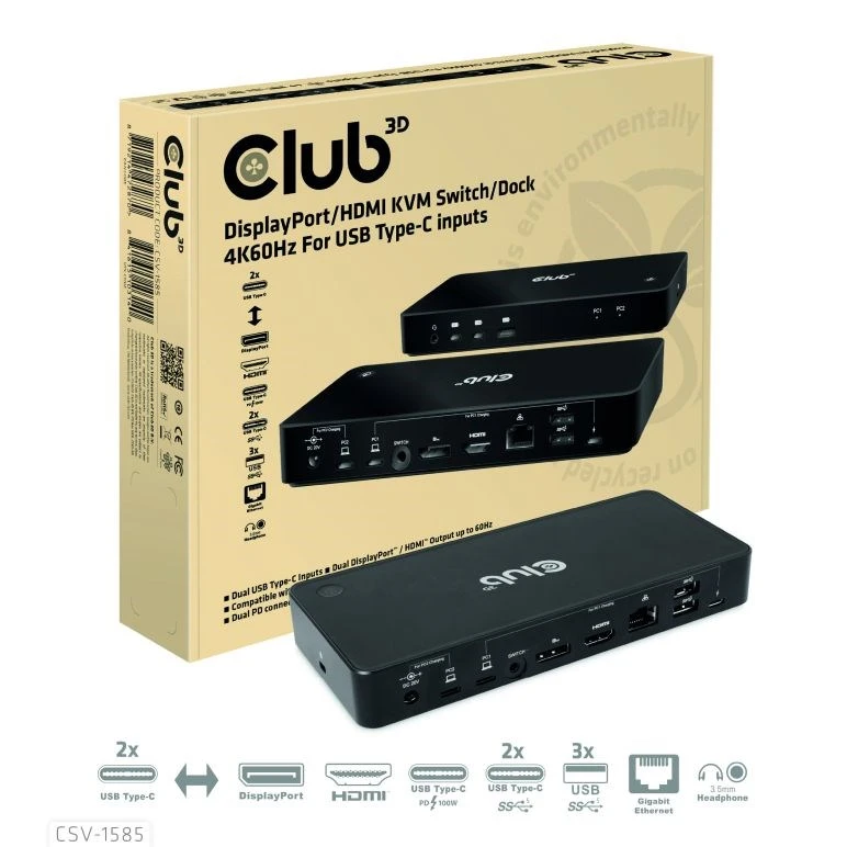 Club 3D USB-C dokavimo stotis 120W aprašymas - Prekės nuotrauka Club 3D USB-C dokavimo stotis 120W aprašymas - Prekės nuotrauka