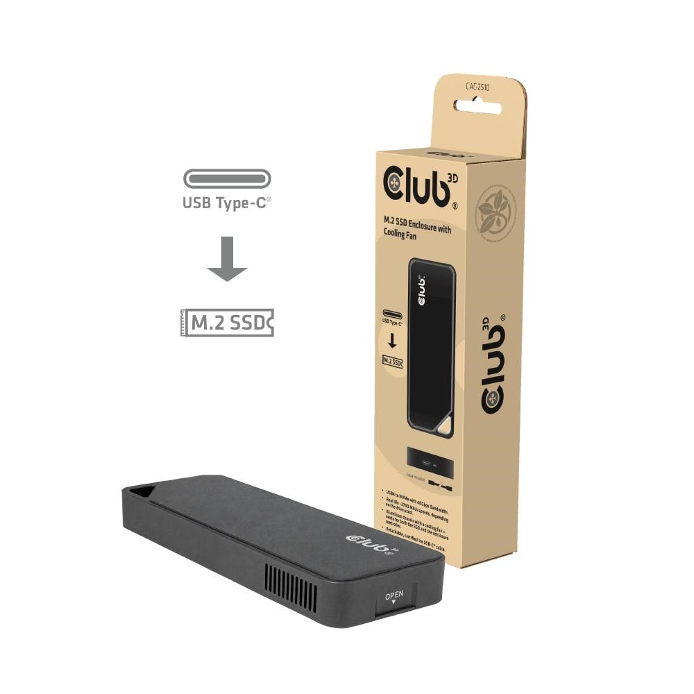 Kieszeń Club 3D CLUB3D obudowa do dysków twardych obudowa SSD juoda M.2 (CAC-2510) aprašymas - Prekės nuotrauka