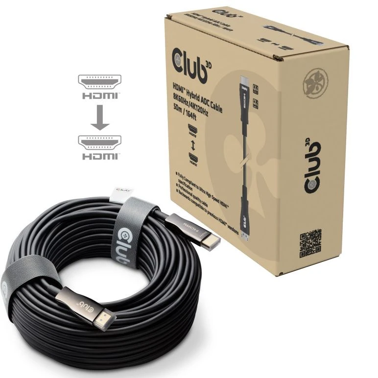 Club 3D CLUB3D CAC-1393 HDMI kabelis 50 m HDMI A tipo (standartinis) aprašymas - Prekės nuotrauka Club 3D CLUB3D CAC-1393 HDMI kabelis 50 m HDMI A tipo (standartinis) aprašymas - Prekės nuotrauka