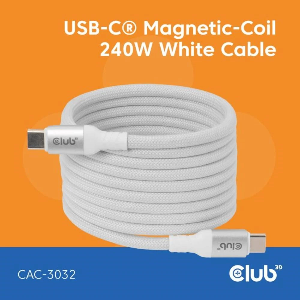 Club 3D Club3D Lifestyle USB-C magnetinis kabelis 240W 2m rožinis St/St aprašymas - Prekės nuotrauka