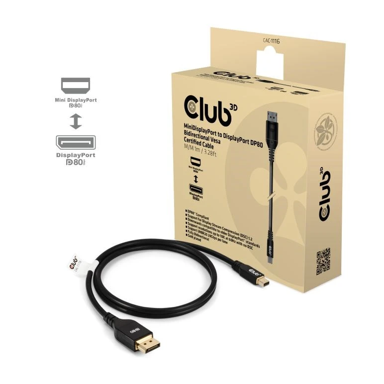 Kabelis Club 3D Club3D Kabelis MiniDP 2.1 DP2.1 1m 10K60Hz St/St mažmeninė prekyba aprašymas - Prekės nuotrauka Kabelis Club 3D Club3D Kabelis MiniDP 2.1 DP2.1 1m 10K60Hz St/St mažmeninė prekyba aprašymas - Prekės nuotrauka