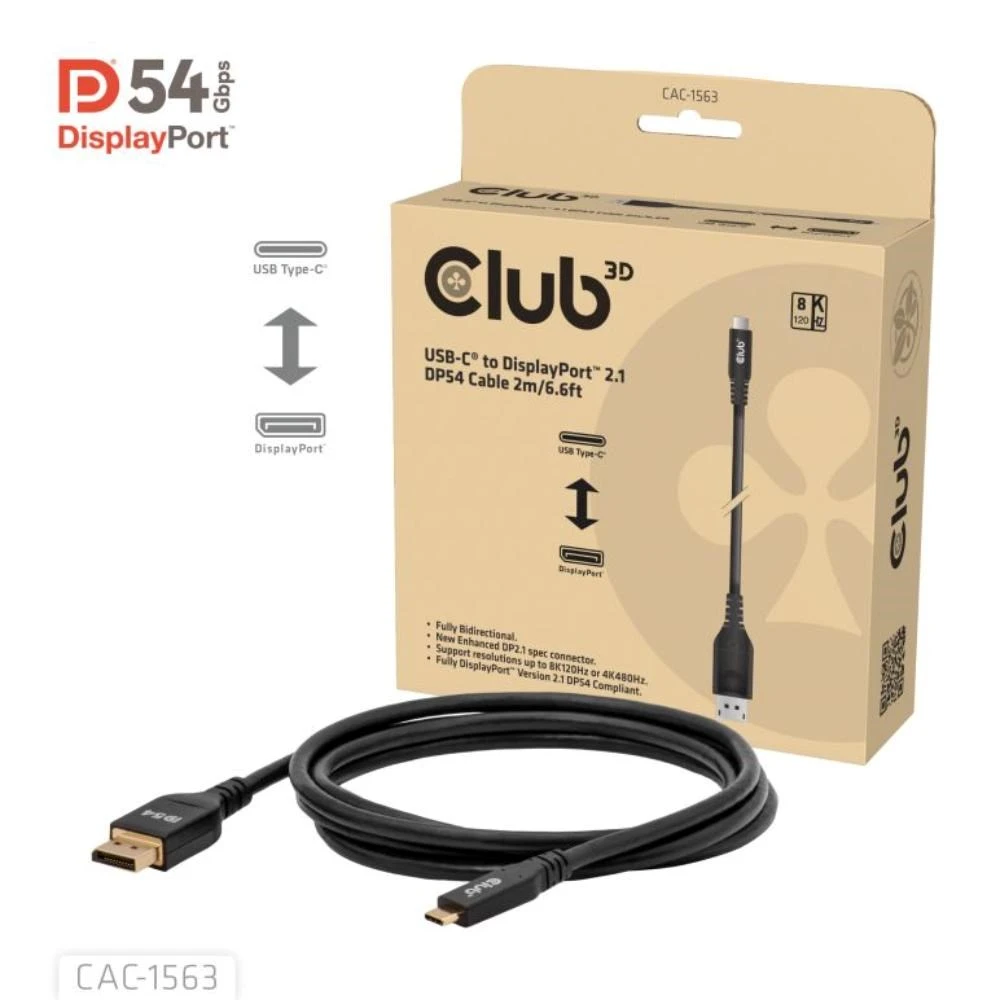 Club 3D CLUB3D CAC-1563 2 m DisplayPort kabelio adapteris aprašymas - Prekės nuotrauka Club 3D CLUB3D CAC-1563 2 m DisplayPort kabelio adapteris aprašymas - Prekės nuotrauka