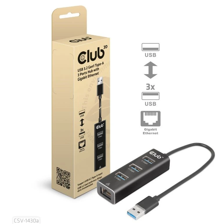 Club 3D I/O HUB USB3.2 3PORT/CSV-1430A CLUB3D aprašymas - Prekės nuotrauka Club 3D I/O HUB USB3.2 3PORT/CSV-1430A CLUB3D aprašymas - Prekės nuotrauka