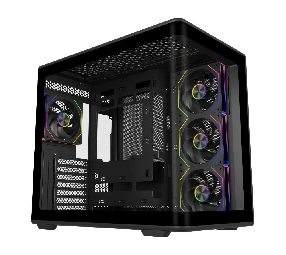 „Cooler Master Elite 600“ korpusas, ATX, permatomas šoninis skydelis, 4 x 120 mm ventiliatoriai, baltas aprašymas - Prekės nuotrauka